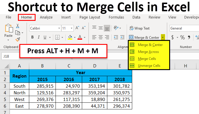 How to merge cells in excel